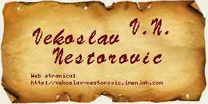 Vekoslav Nestorović vizit kartica